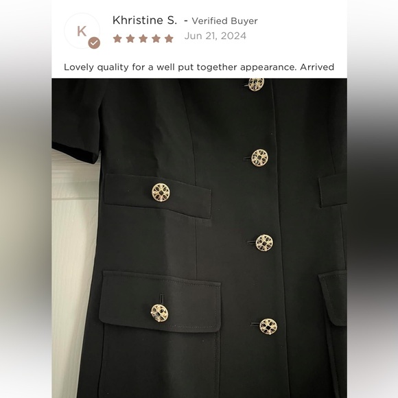 Goelia 1995 Black Triacetate Button Front Mini Dress - Picture 12 of 16